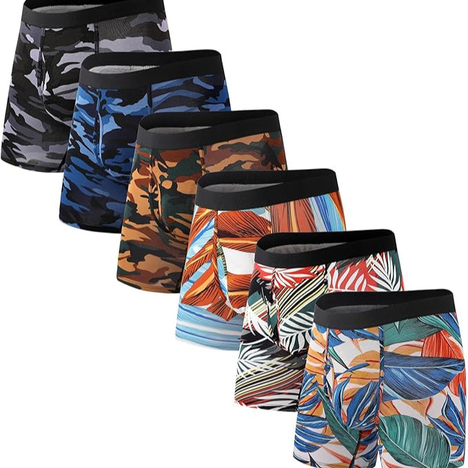 Men's Bamboo Boxer Shorts Long Leg - 6 Pack