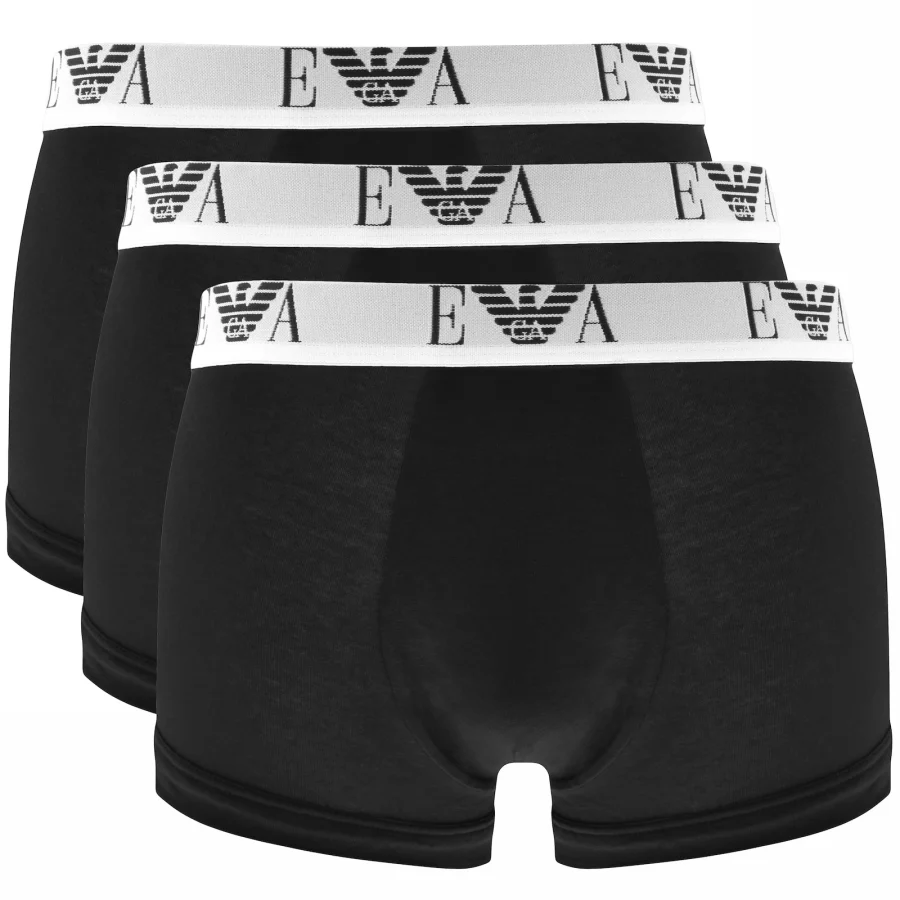 Emporio Armani Underwear 3 Pack Boxer Trunks Black