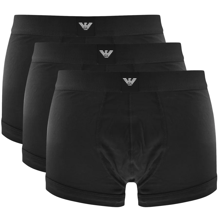 Emporio Armani Underwear 3 Pack Boxer Trunks Black