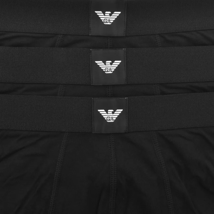 Emporio Armani Underwear 3 Pack Boxer Trunks Black