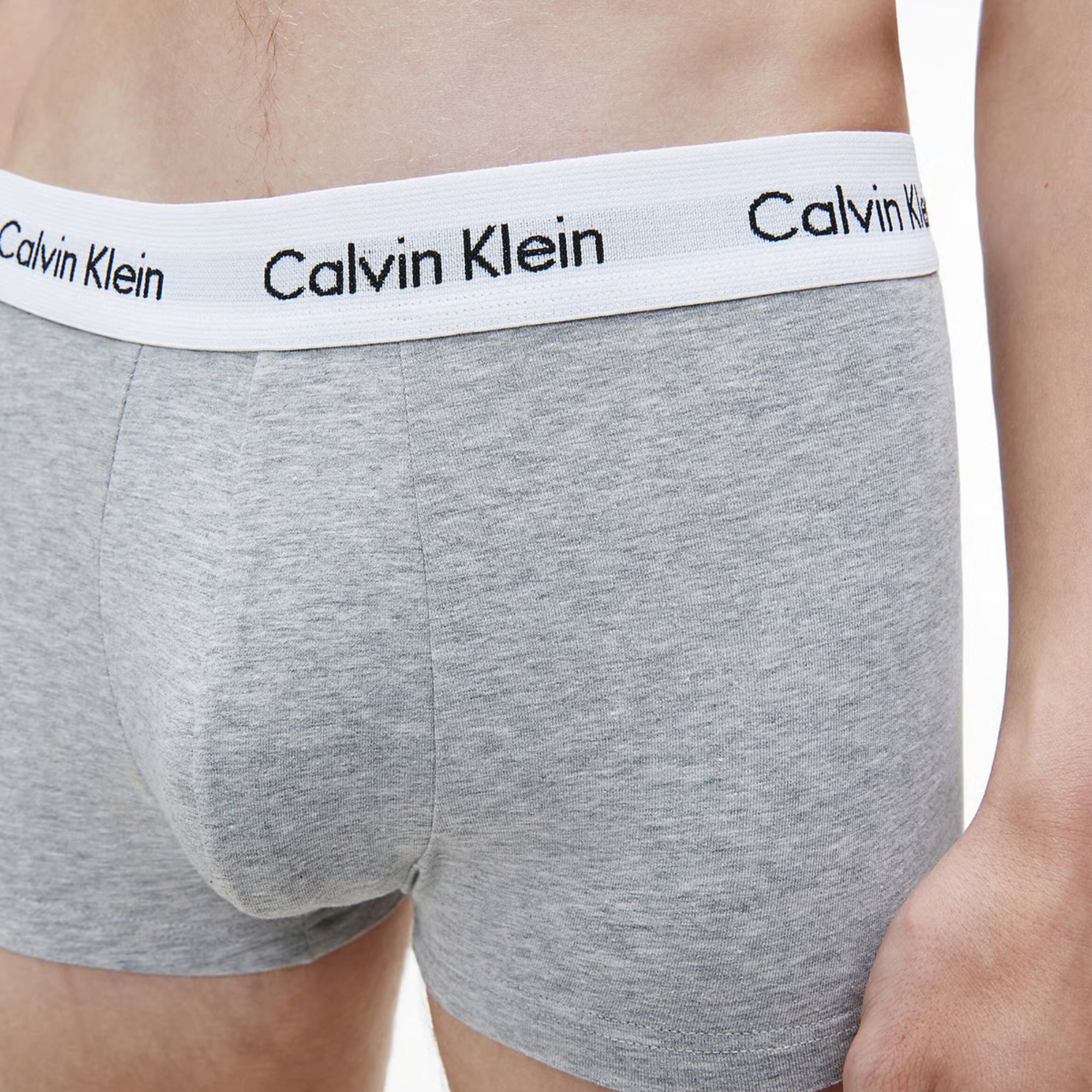 Calvin Klein White Band Low Rise Trunks Underwear 3 Pack - Black/White/Grey