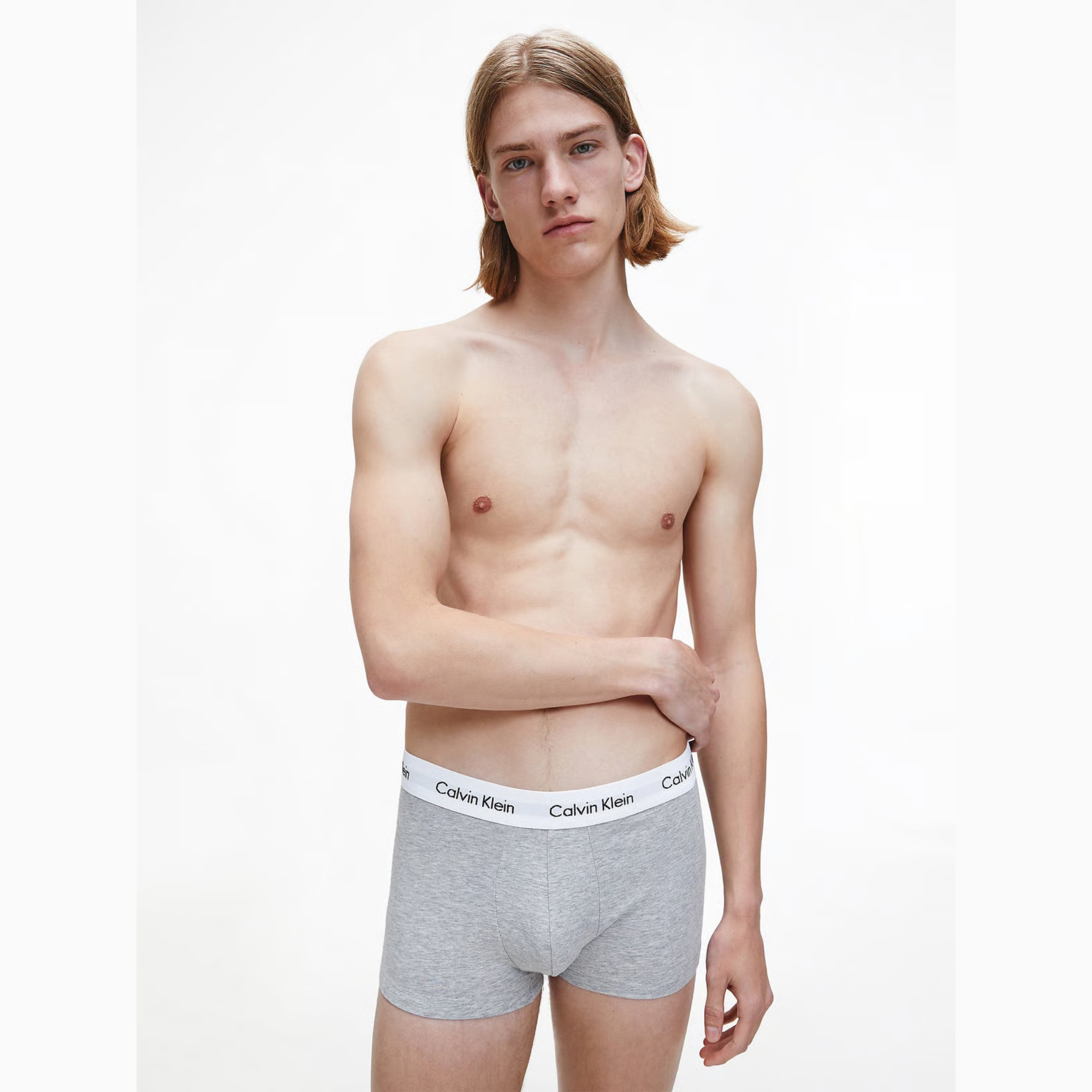 Calvin Klein White Band Low Rise Trunks Underwear 3 Pack - Black/White/Grey
