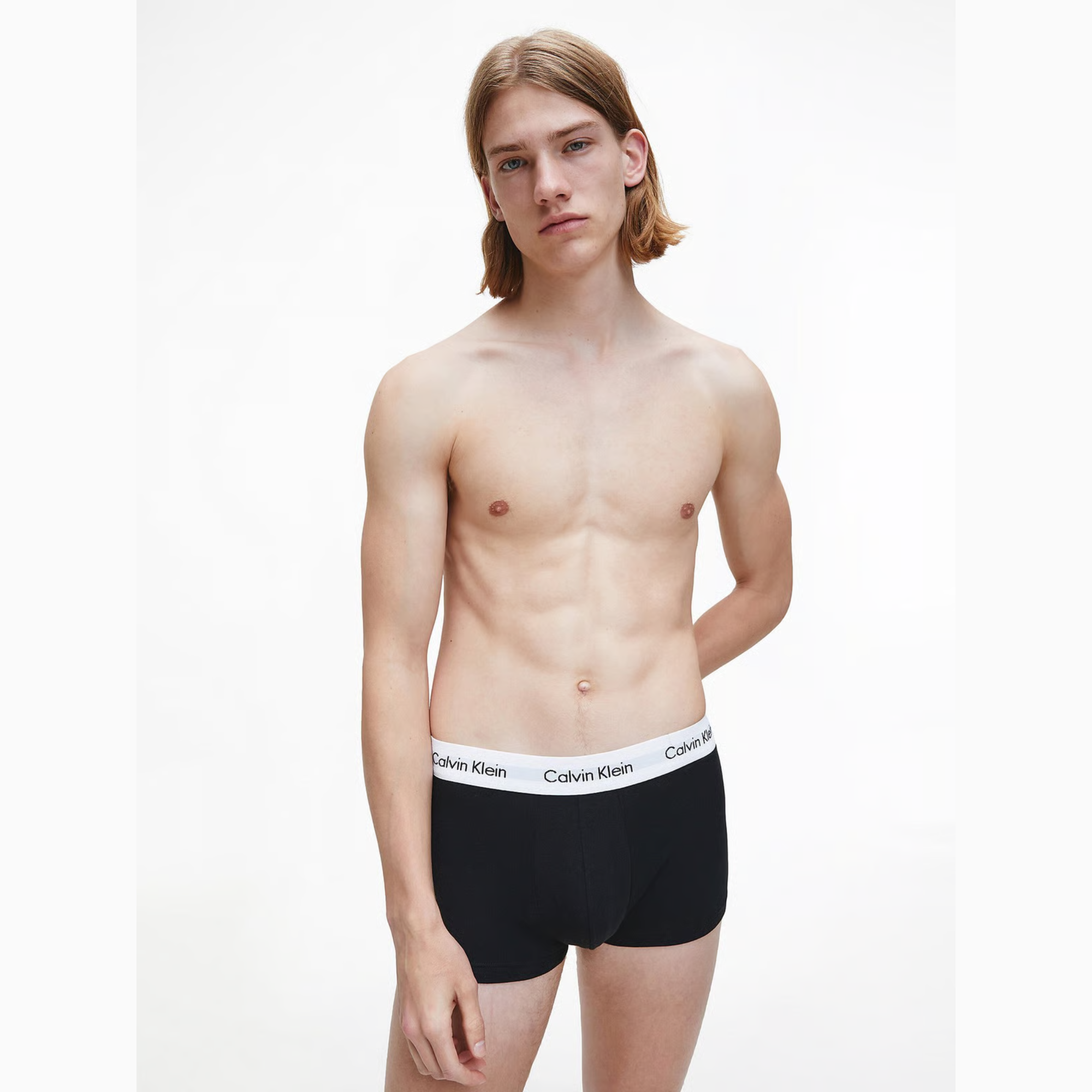 Calvin Klein White Band Low Rise Trunks Underwear 3 Pack - Black/White/Grey