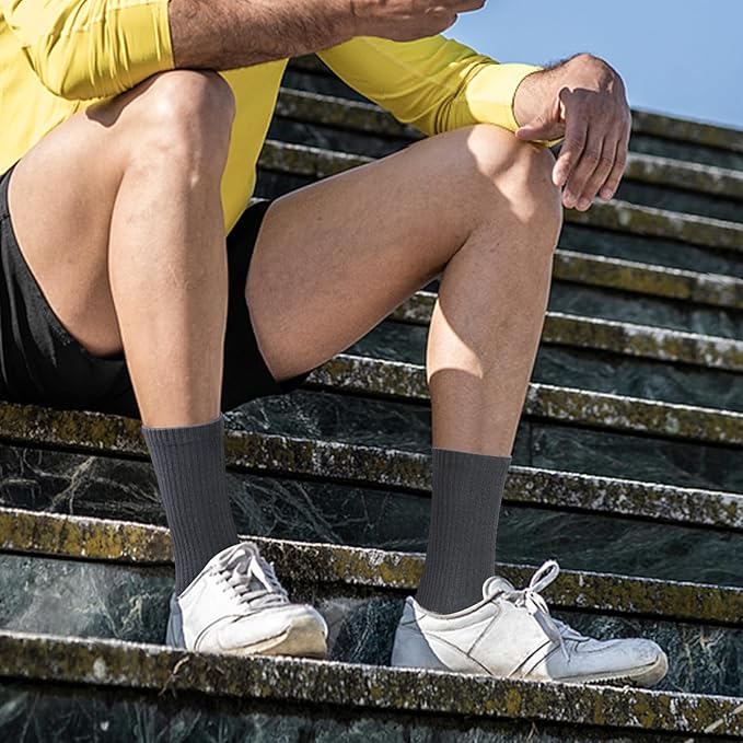 Men's Walking Sports Socks 5 Pairs - Grey
