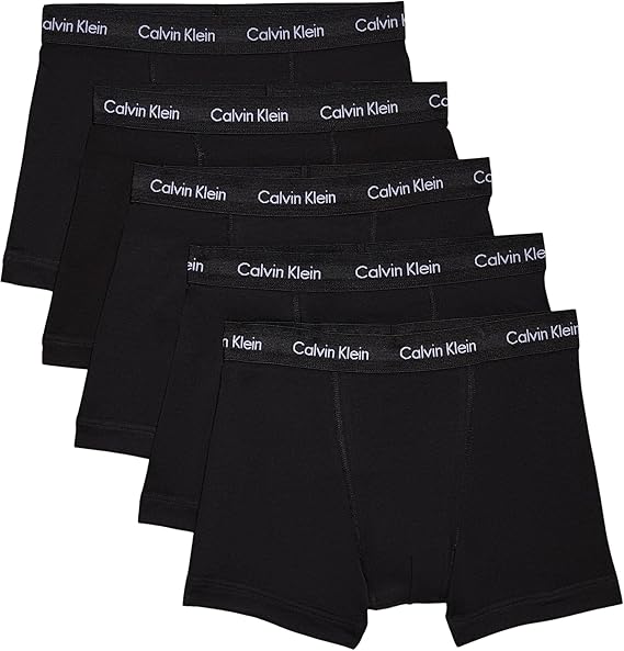 Calvin Klein - Men Boxer Short Trunks Stretch Cotton Pack of 5 - Black/Black