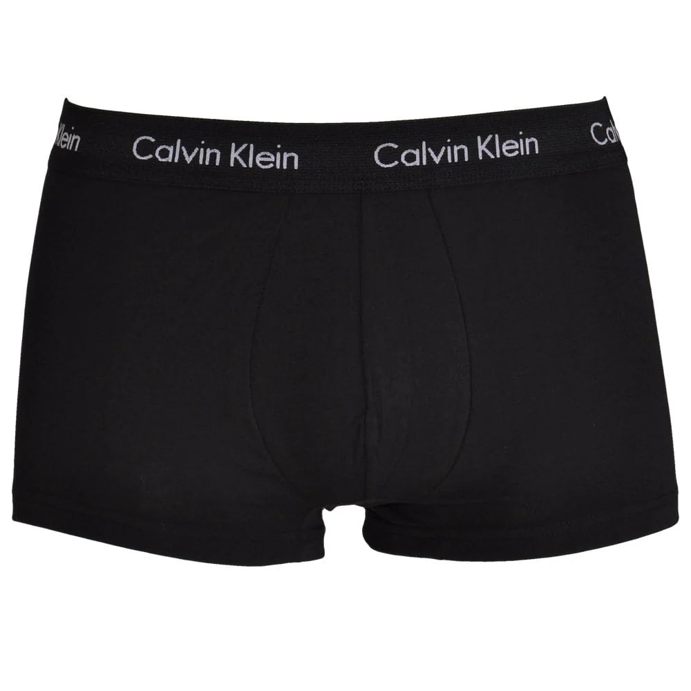 Calvin Klein White Band Low Rise Trunks Underwear 3 Pack - Black/Black