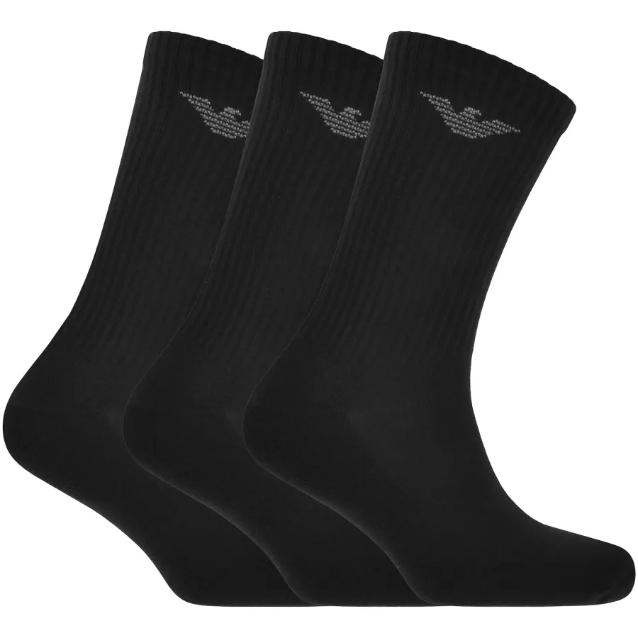 Emporio Armani 3 Pack Socks Black