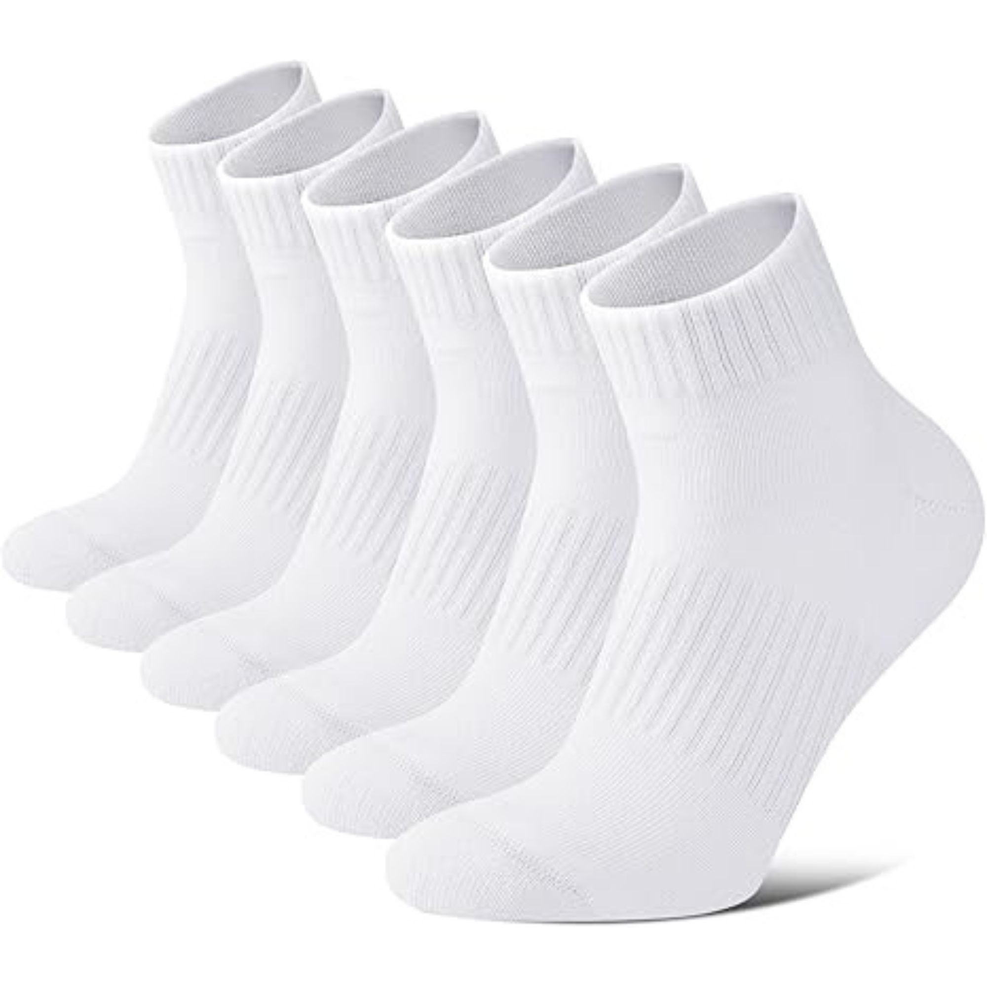 Men's Ankle Socks Anti-Blister 6 Pairs - White