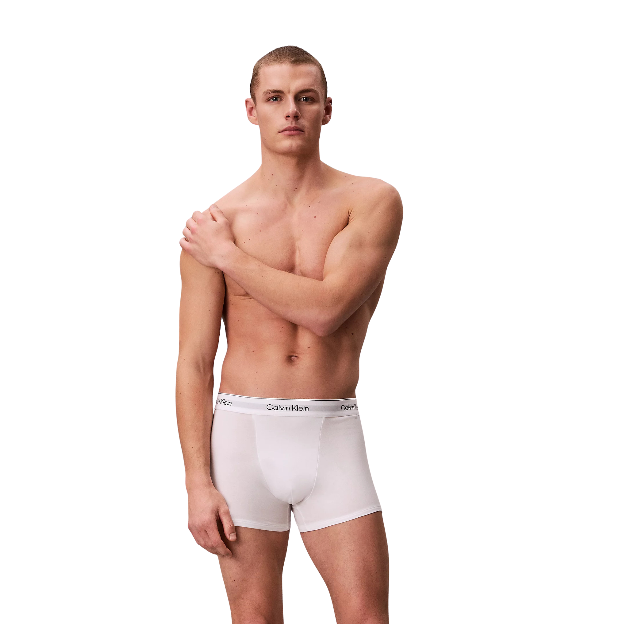 Calvin Klein 3 Pack Relaxed Dart Trunks Icon Cotton Stretch - White