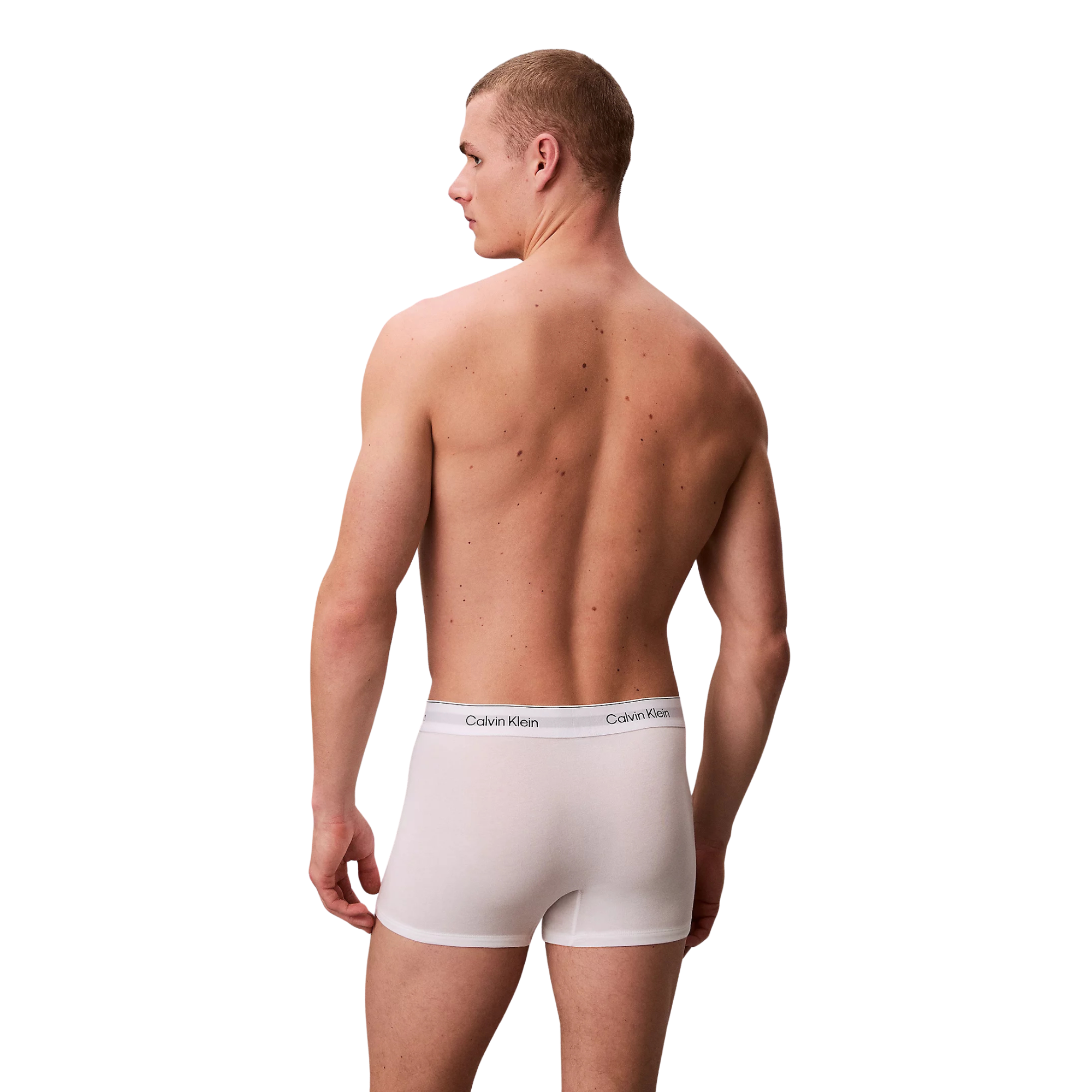Calvin Klein 3 Pack Relaxed Dart Trunks Icon Cotton Stretch - White