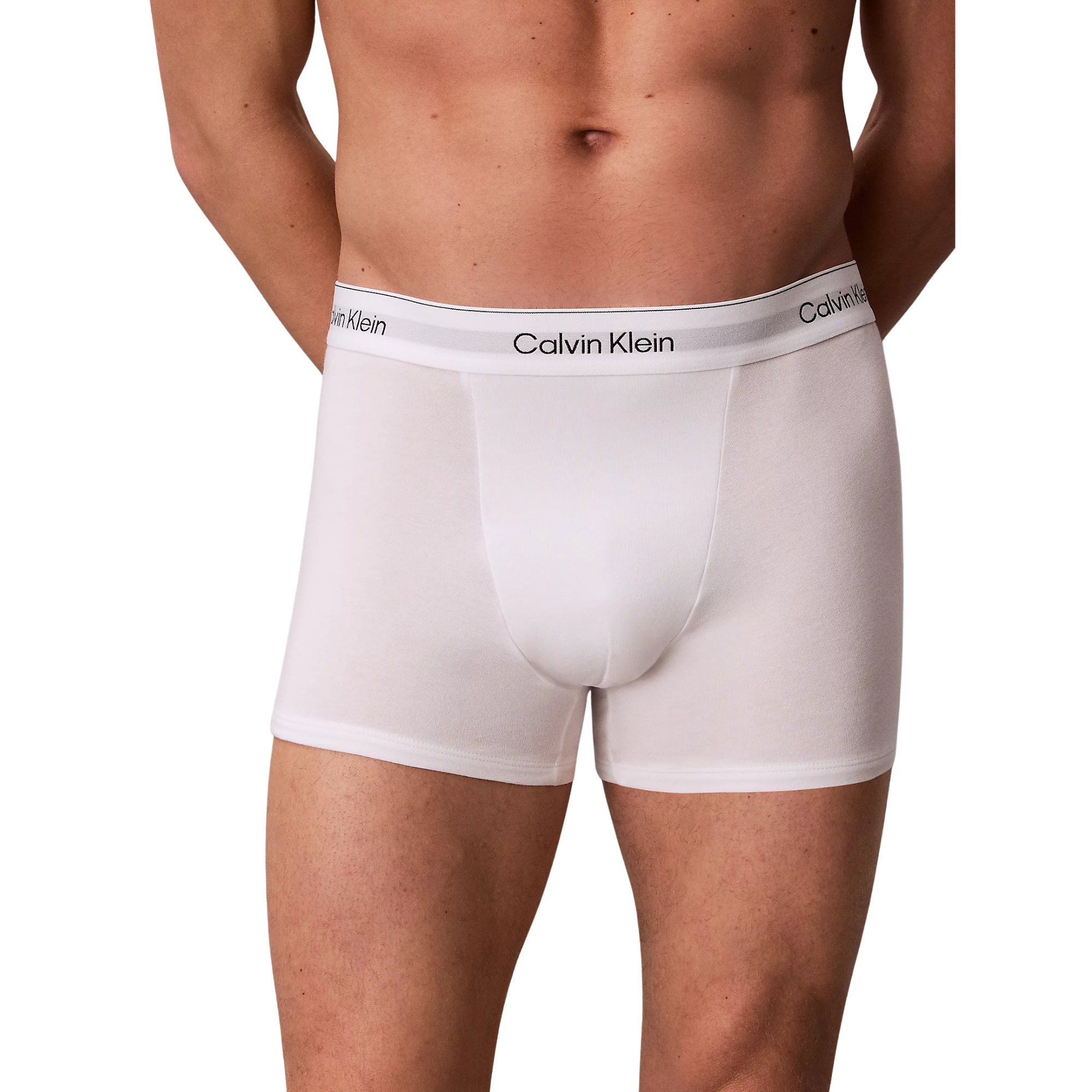 Calvin Klein 3 Pack Relaxed Dart Trunks Icon Cotton Stretch - White